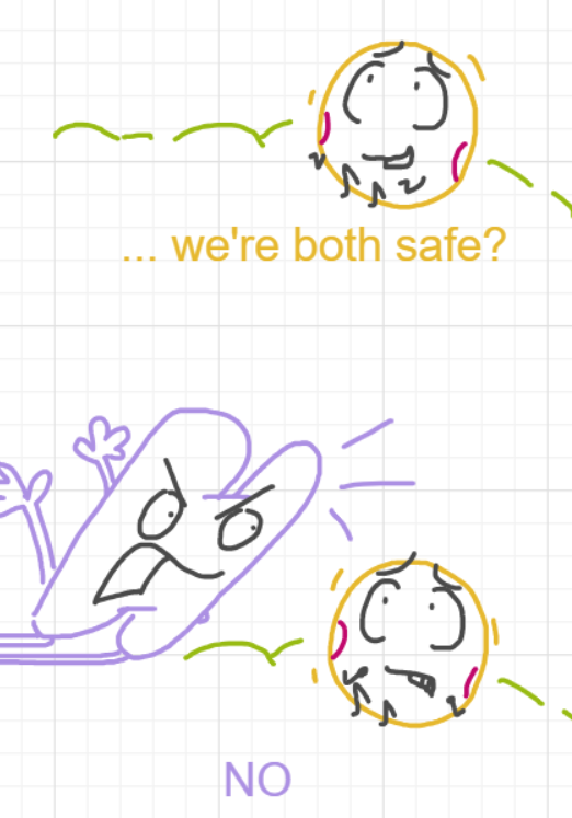 A panel from Ready Oar Knot, episode three of the Board Boards object show by Furretwalk/WalkingFurret.